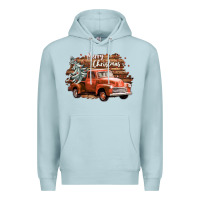 Blue Mist merry christmas truck Premium Hoodie - CowGirlArtShop