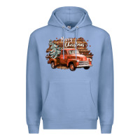 Colony Blue merry christmas truck Premium Hoodie - CowGirlArtShop