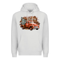 Dove Grey merry christmas truck Premium Hoodie - CowGirlArtShop