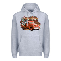 Heather Grey merry christmas truck Premium Hoodie - CowGirlArtShop