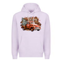 Lilac merry christmas truck Premium Hoodie - CowGirlArtShop