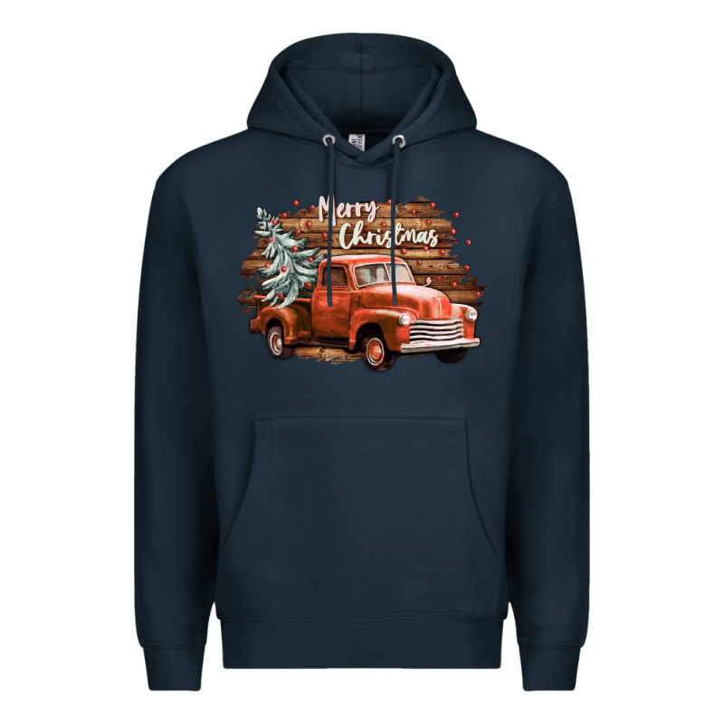 Merry Christmas Truck Premium Hoodie by CowGirlArtShop | Teevron