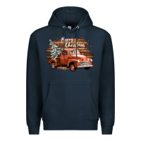 Navy merry christmas truck Premium Hoodie - CowGirlArtShop
