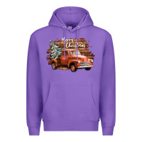 Purple merry christmas truck Premium Hoodie - CowGirlArtShop