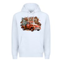 White merry christmas truck Premium Hoodie - CowGirlArtShop