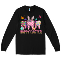 Black Happy Easter Dental And Egg Long Sleeve Tee - BundleAndBundleShop