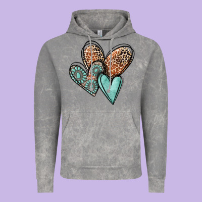 Western Love Hearts Vintage Hoodie Designed By Maliassmallbusiness