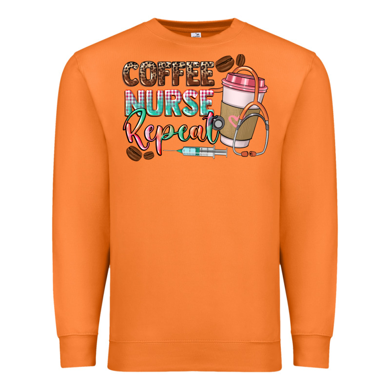 Coffee Nurse Repeat Premium Sweatshirt by CowGirlArtShop | Teevron
