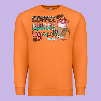 Coffee Nurse Repeat Premium Sweatshirt Designed By Cowgirlartshop