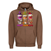 Chestnut Hallothanksmas wine glasses Zipper Hoodie - NancyCooperArtShop