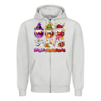 Dove Grey Hallothanksmas wine glasses Zipper Hoodie - NancyCooperArtShop