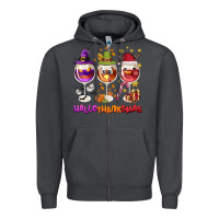 Smoke Hallothanksmas wine glasses Zipper Hoodie - NancyCooperArtShop