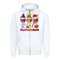 White Hallothanksmas wine glasses Zipper Hoodie - NancyCooperArtShop