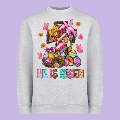 He Is Risen Easter Heavyweight Sweatshirt Designed By Bundleandbundleshop