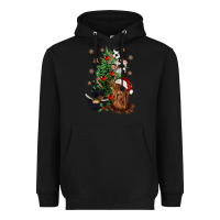 Black heifer cow gnomies christmas tree Heavyweight Hoodie - CowGirlArtShop