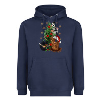 Navy heifer cow gnomies christmas tree Heavyweight Hoodie - CowGirlArtShop