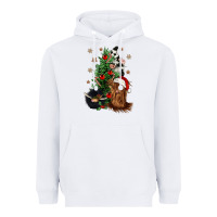 White heifer cow gnomies christmas tree Heavyweight Hoodie - CowGirlArtShop