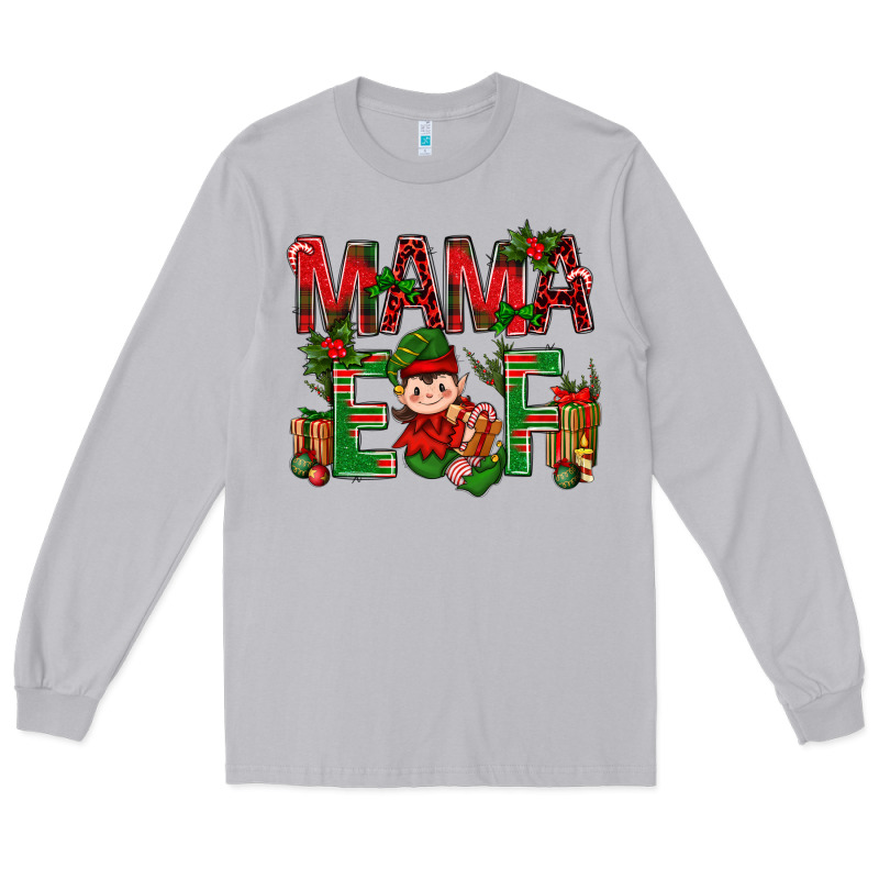 Mama Elf With Gift Christmas Long Sleeve Tee by BundleAndBundleShop | Teevron