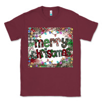 Burgundy merry Christmas Classic Tee - CowhideDigitalArt