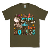 Army Green just a girl who loves horses Classic Tee - NancyCooperArtShop