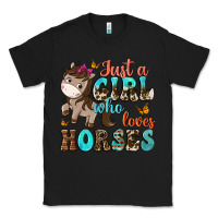 Black just a girl who loves horses Classic Tee - NancyCooperArtShop