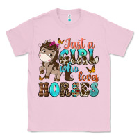 Bubblegum Pink just a girl who loves horses Classic Tee - NancyCooperArtShop