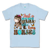 Dusty Blue just a girl who loves horses Classic Tee - NancyCooperArtShop