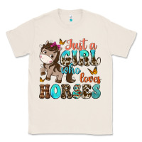 Natural just a girl who loves horses Classic Tee - NancyCooperArtShop