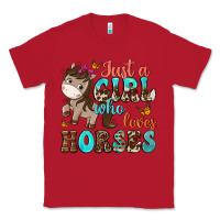 Red just a girl who loves horses Classic Tee - NancyCooperArtShop