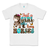 White just a girl who loves horses Classic Tee - NancyCooperArtShop