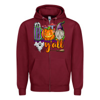 Burgundy Boo Y'all Zipper Hoodie - texasbilliewilder