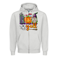 Dove Grey Boo Y'all Zipper Hoodie - texasbilliewilder