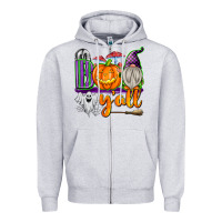 Heather Grey Boo Y'all Zipper Hoodie - texasbilliewilder