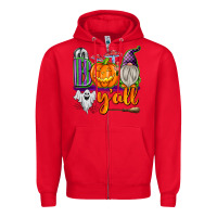 Red Boo Y'all Zipper Hoodie - texasbilliewilder