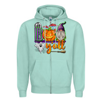Seafoam Boo Y'all Zipper Hoodie - texasbilliewilder