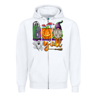 White Boo Y'all Zipper Hoodie - texasbilliewilder