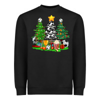Black Christmas With Soccer Trees Heavyweight Sweatshirt - BundleAndBundleShop