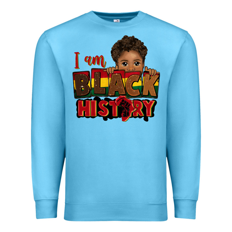 I Am Black History Black Boy Peekaboo Juneteenth Premium Sweatshirt by CowGirlArtShop | Teevron
