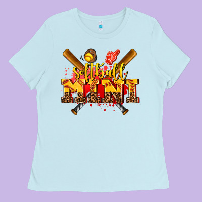Softball Mini Ladies Tee Designed By Adodesignshop