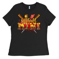 Black softball mini Ladies Tee - AdoDesignShop