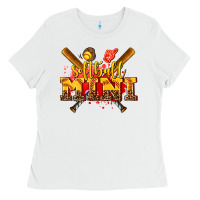 White softball mini Ladies Tee - AdoDesignShop
