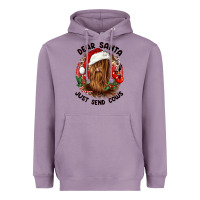 Lavender dear santa just send cows Heavyweight Hoodie - CowGirlArtShop