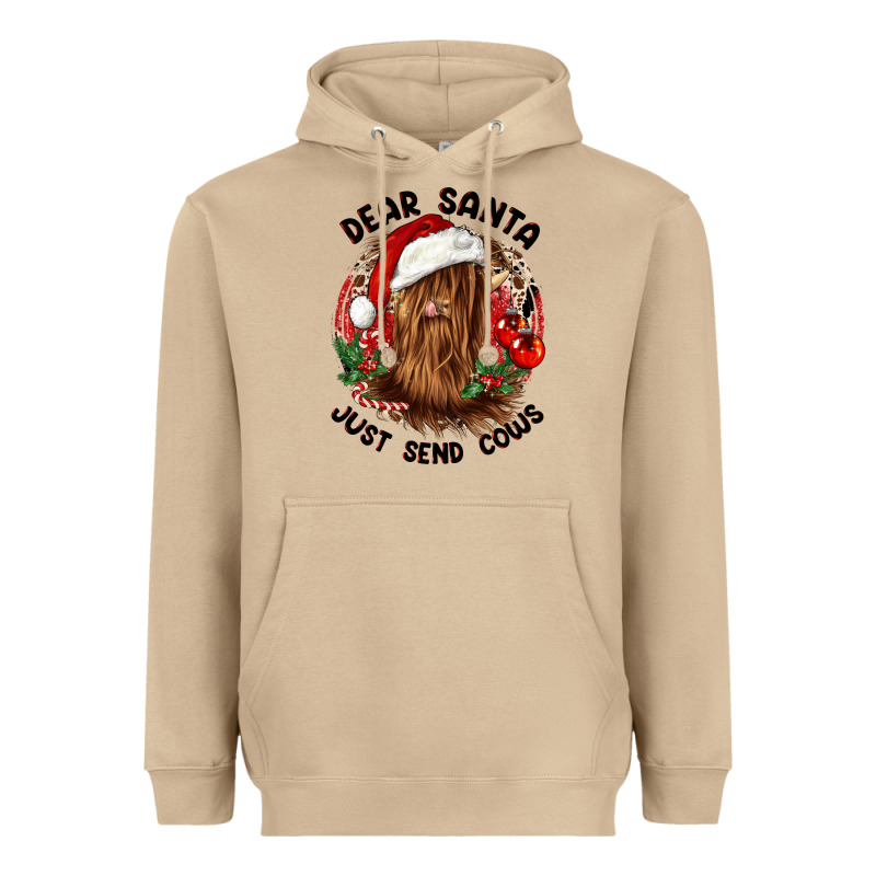 Dear Santa Just Send Cows Heavyweight Hoodie by CowGirlArtShop | Teevron