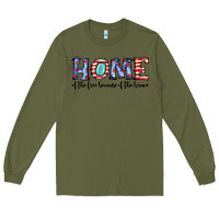 Army Green home of the because of the brave Long Sleeve Tee - JahusDesignShop