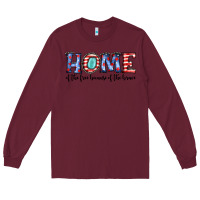 Burgundy home of the because of the brave Long Sleeve Tee - JahusDesignShop