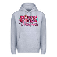 Heather Grey pink christmas Premium Hoodie - CowGirlArtShop