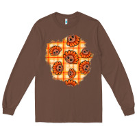 Chestnut Thanksgiving Turkey With Tartan Patch Long Sleeve Tee - BundleAndBundleShop