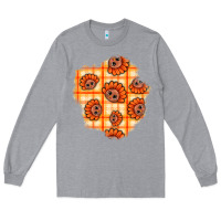 Heather Grey Thanksgiving Turkey With Tartan Patch Long Sleeve Tee - BundleAndBundleShop