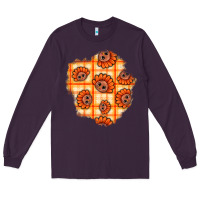 Plum Thanksgiving Turkey With Tartan Patch Long Sleeve Tee - BundleAndBundleShop
