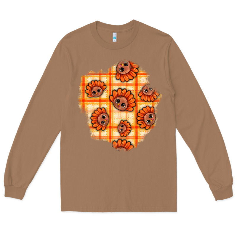 Thanksgiving Turkey With Tartan Patch Long Sleeve Tee by BundleAndBundleShop | Teevron